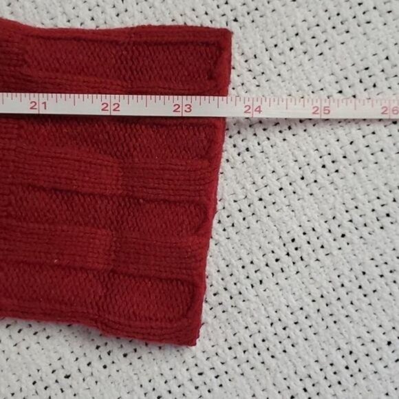 Woolrich Wool Hand Embroidered Front & Back Burgandy Red Sz. L Zippered Cardigan - Picture 8 of 9
